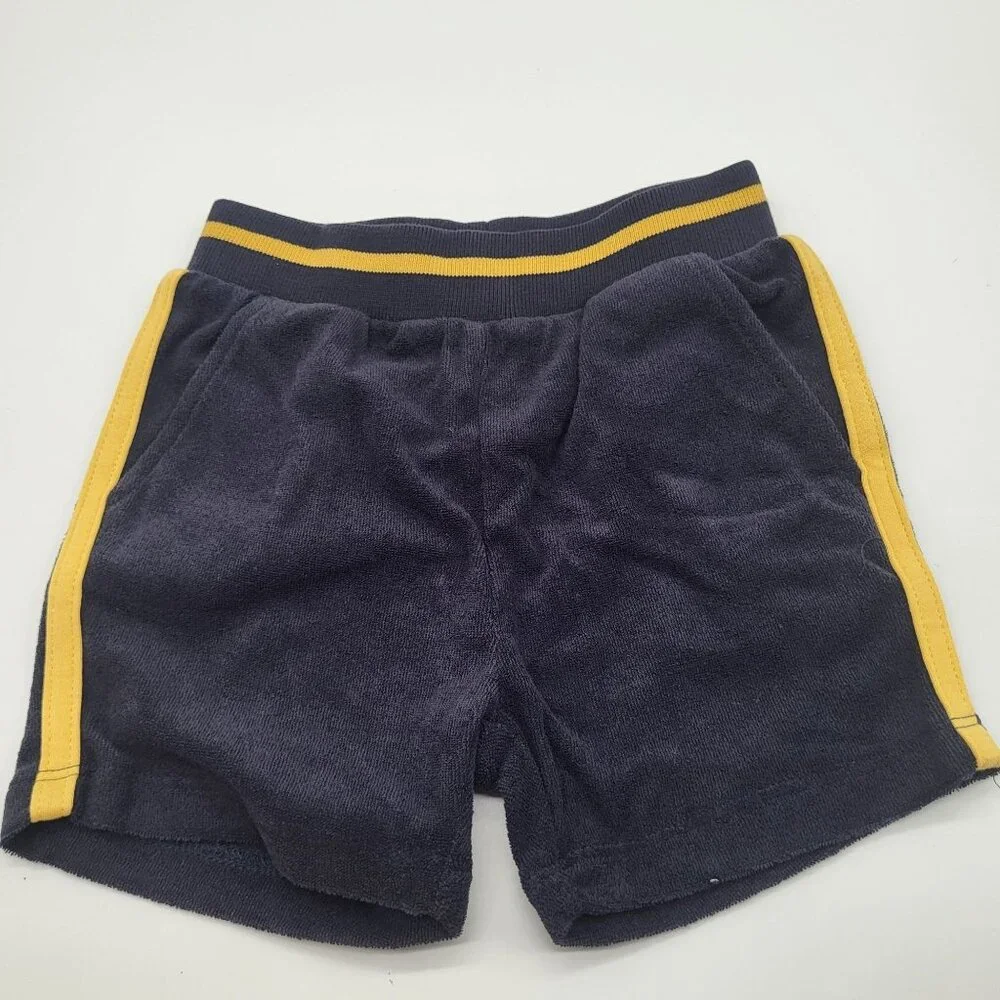 MILES THE LABEL Baby Terry Tank Top and Shorts Outfit Yellow Blue NWT - Picture 4 of 8